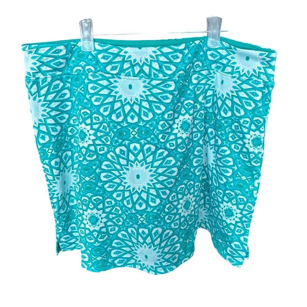Tranquility by Colorado Clothing Teal Geometric Mandala Skort Women Large